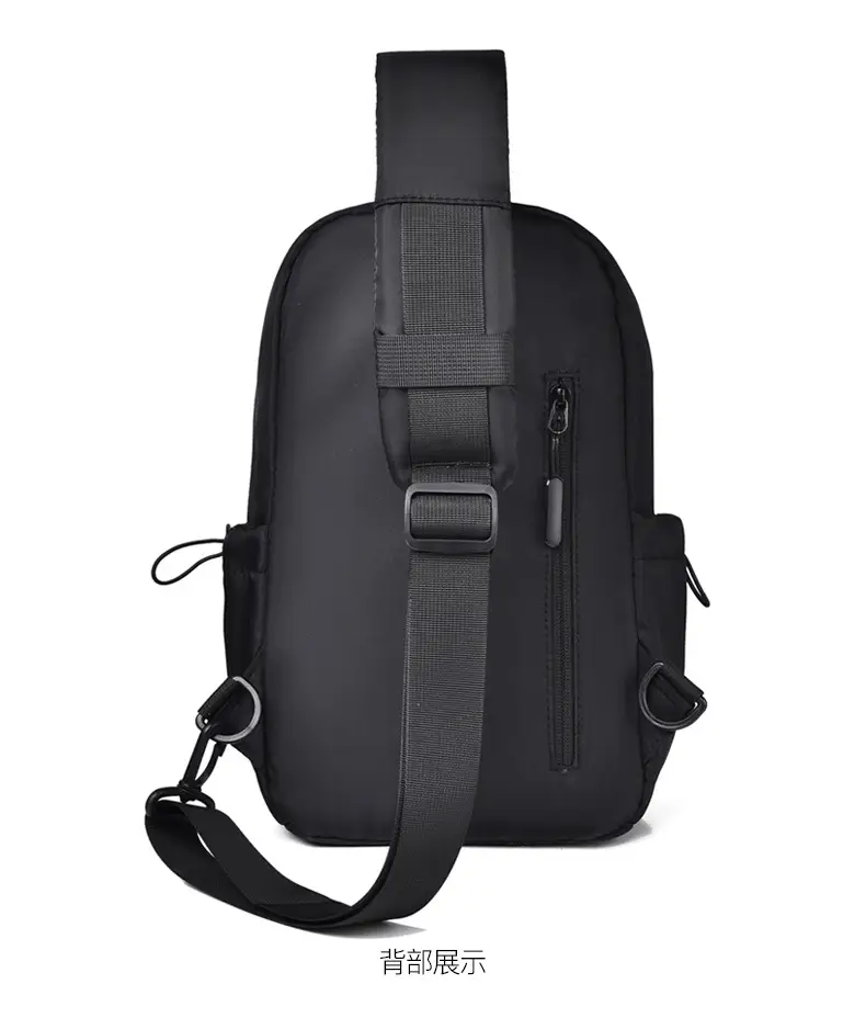 Men's Black Leather Crossbody Backpack 33cm High — feature 34