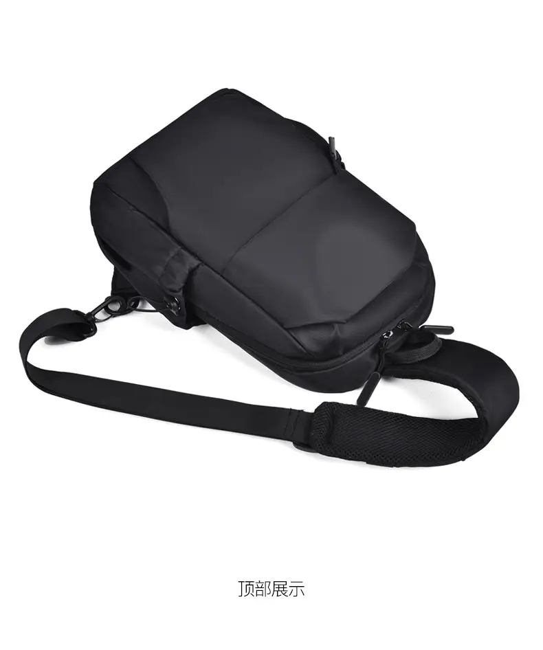 Men's Black Leather Crossbody Backpack 33cm High — feature 35