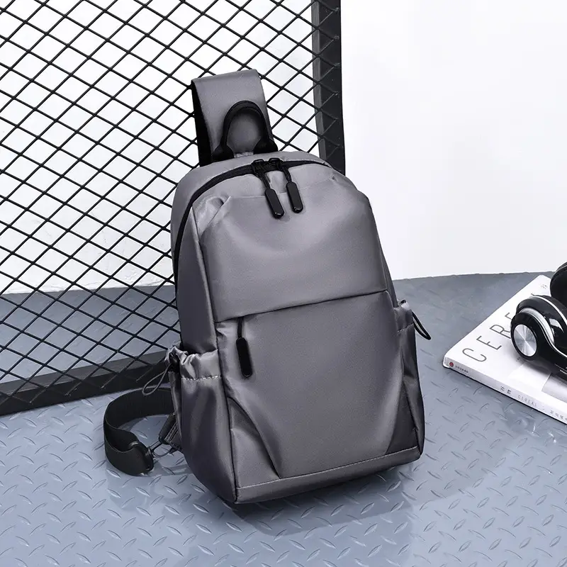 Men's Black Leather Crossbody Backpack 33cm High - Image 2