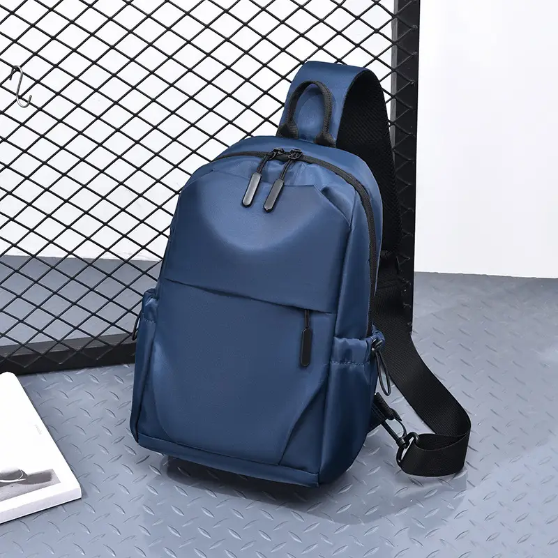 Men's Black Leather Crossbody Backpack 33cm High - Image 3