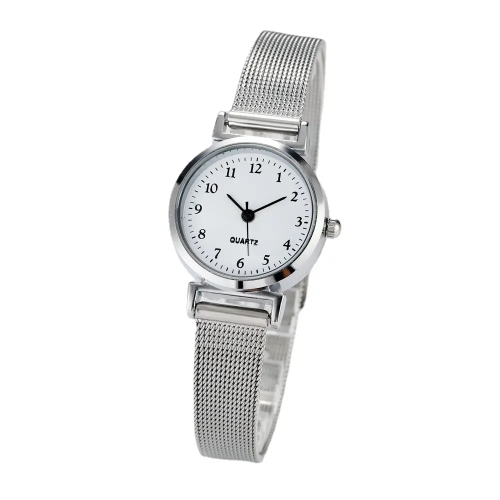 Women's Silver Mesh Quartz Watch with Pin Buckle - Image 7