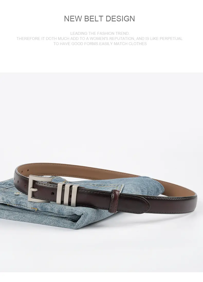 Women's Classic Leather Belt with Jeans Casual Outfit — feature 12