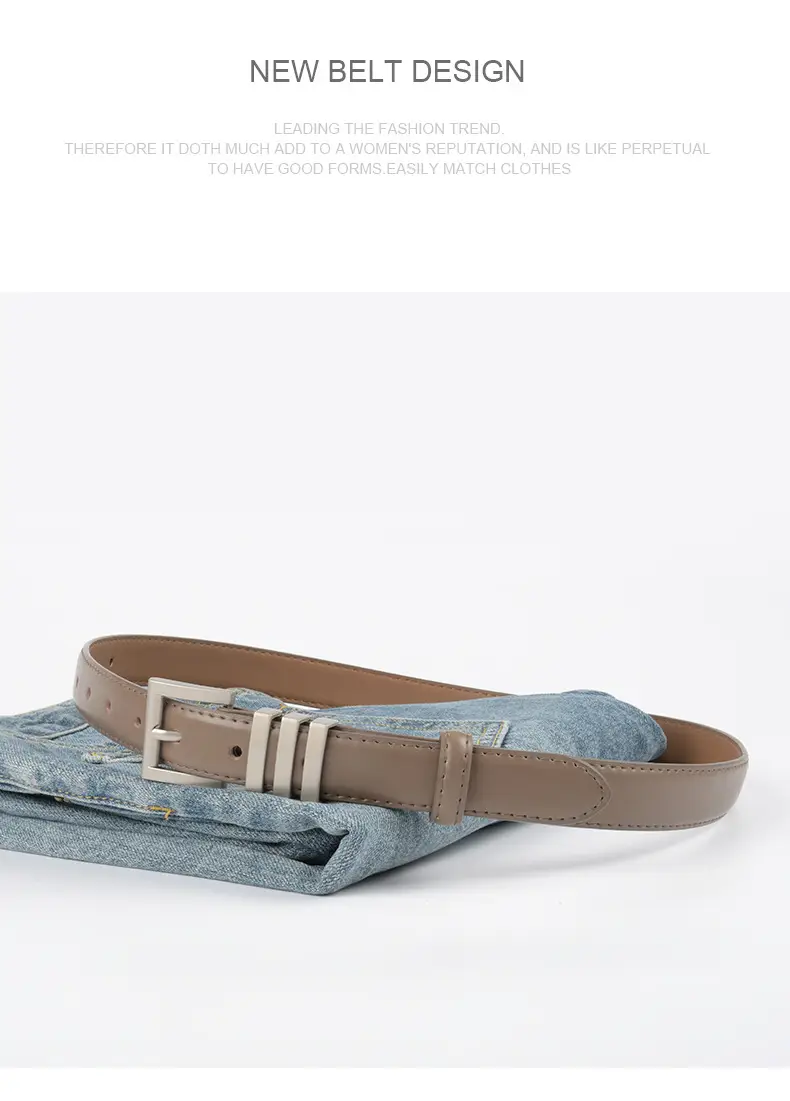 Women's Classic Leather Belt with Jeans Casual Outfit — feature 13