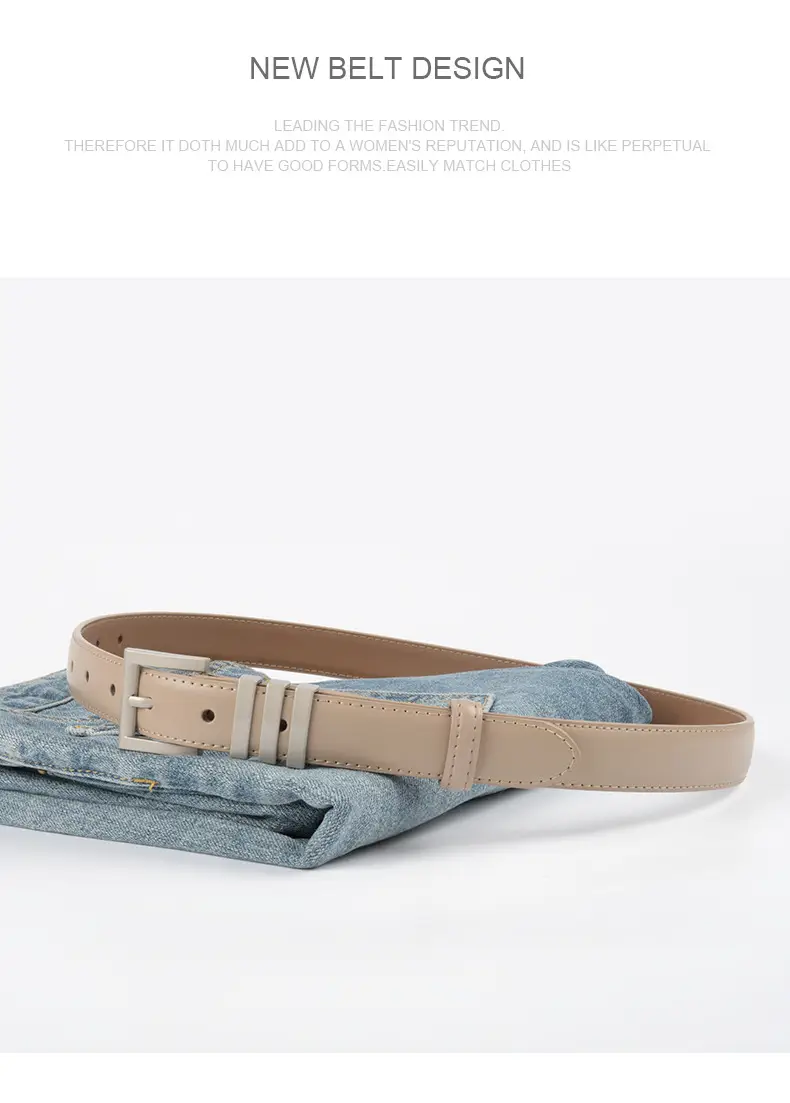Women's Classic Leather Belt with Jeans Casual Outfit — feature 14