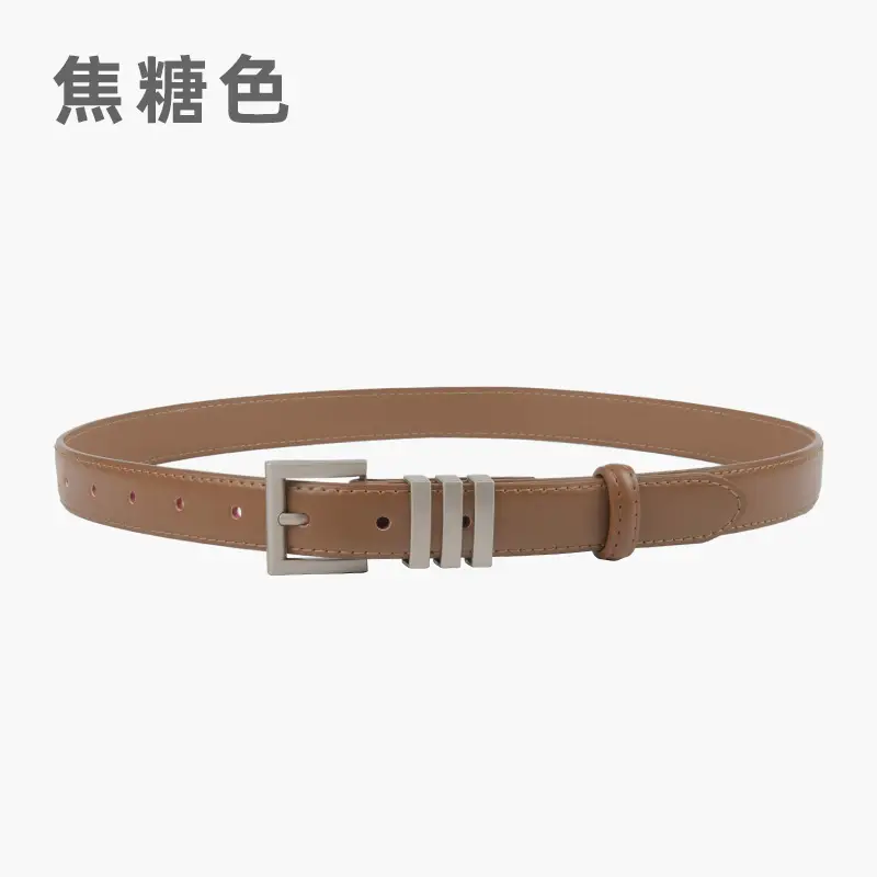 Women's Classic Leather Belt with Jeans Casual Outfit - Image 2
