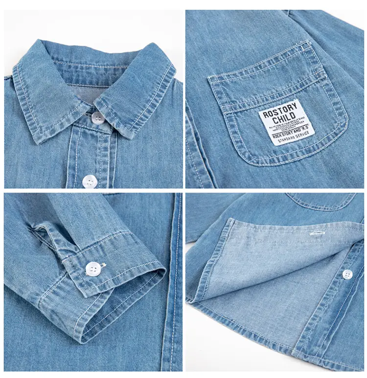 Boys Blue Denim Shirt Loose Spring Summer Wear — feature 4