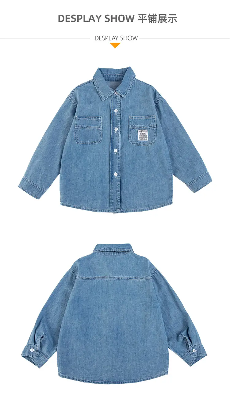 Boys Blue Denim Shirt Loose Spring Summer Wear — feature 6