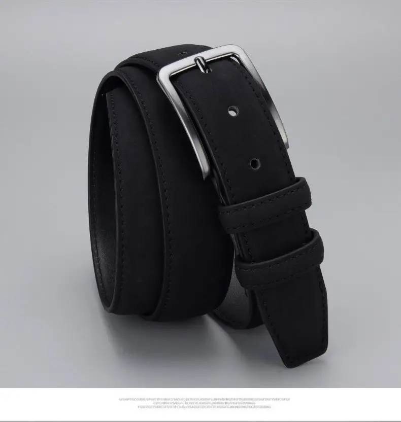 Men's Tan Leather Belt with Silver Buckle — feature 7