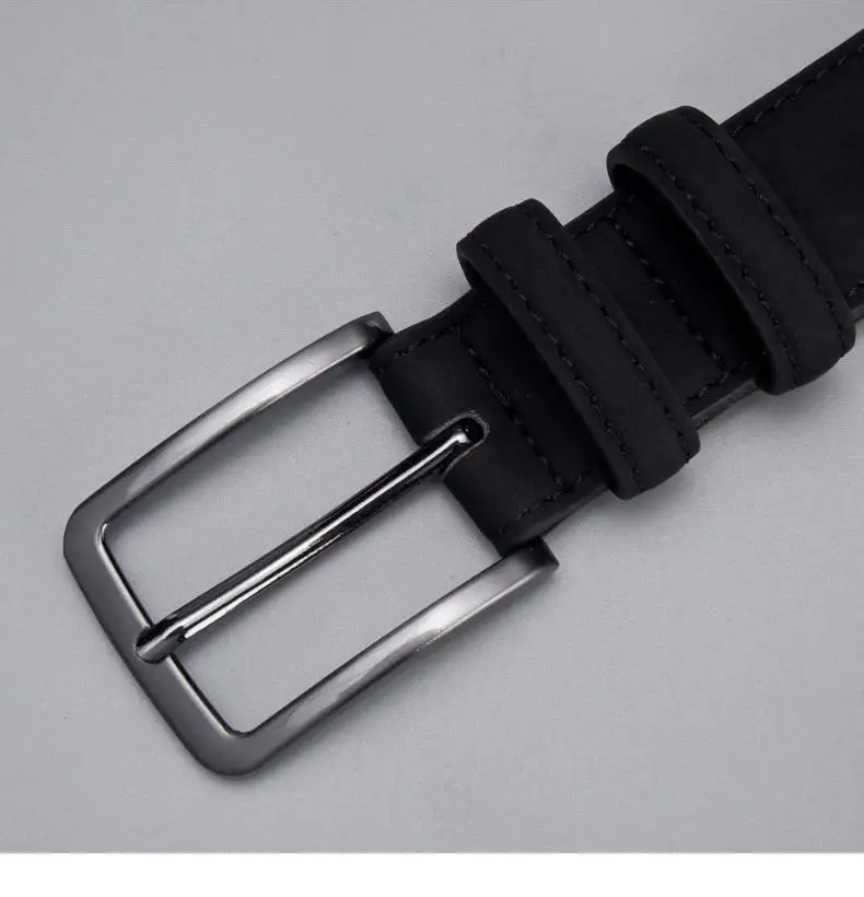 Men's Tan Leather Belt with Silver Buckle — feature 8