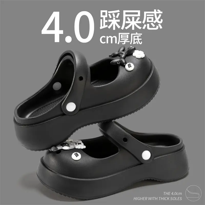 Thick-Soled Clogs for Women, Summer Outdoor Wear, 2026 New Model, Height-Increasing Beach Mary Jane Sandals for Women, Summer