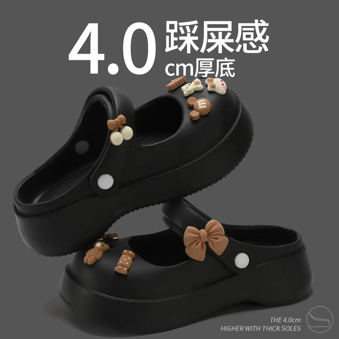 Thick-Soled Clogs for Women, Summer Outdoor Wear, 2026 New Model, Height-Increasing Beach Mary Jane Sandals for Women, Summer