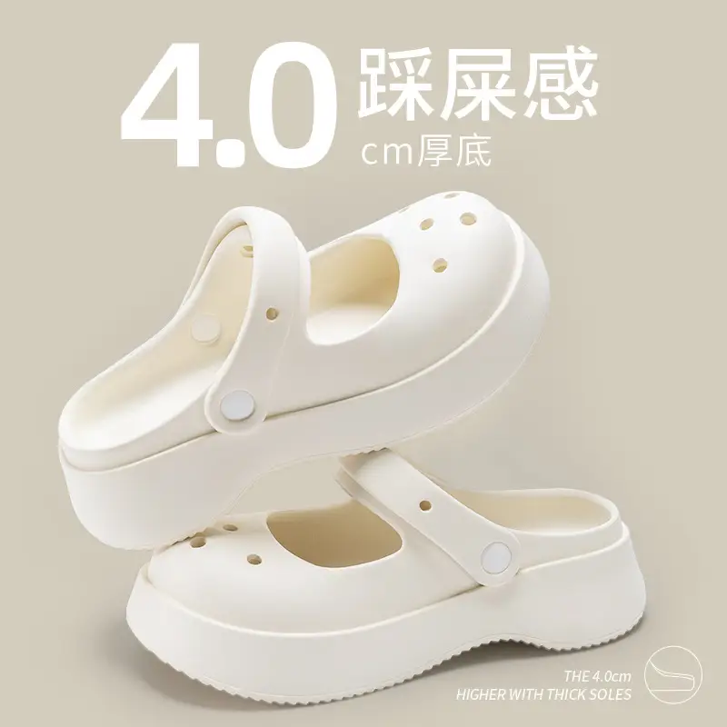 Thick-Soled Clogs for Women, Summer Outdoor Wear, 2026 New Model, Height-Increasing Beach Mary Jane Sandals for Women, Summer