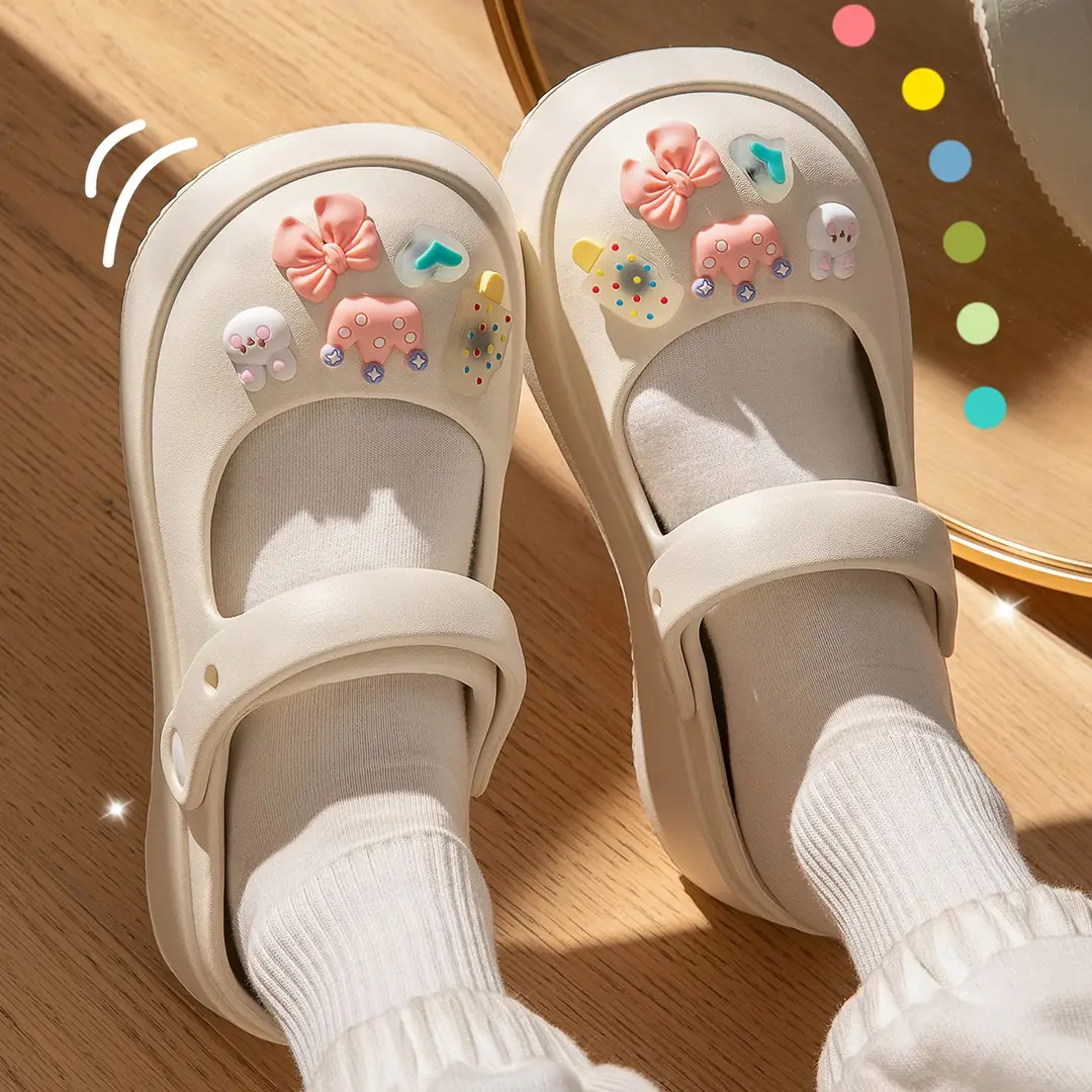 Thick-Soled Clogs for Women, Summer Outdoor Wear, 2026 New Model, Height-Increasing Beach Mary Jane Sandals for Women, Summer