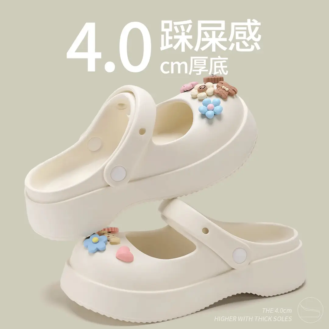 Thick-Soled Clogs for Women, Summer Outdoor Wear, 2026 New Model, Height-Increasing Beach Mary Jane Sandals for Women, Summer