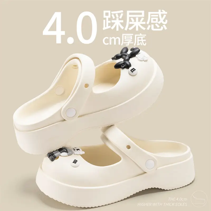 Thick-Soled Clogs for Women, Summer Outdoor Wear, 2026 New Model, Height-Increasing Beach Mary Jane Sandals for Women, Summer