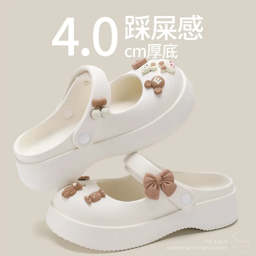 Thick-Soled Clogs for Women, Summer Outdoor Wear, 2026 New Model, Height-Increasing Beach Mary Jane Sandals for Women, Summer