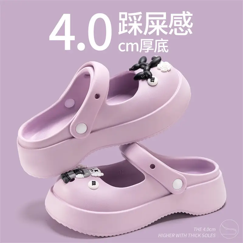 Thick-Soled Clogs for Women, Summer Outdoor Wear, 2026 New Model, Height-Increasing Beach Mary Jane Sandals for Women, Summer