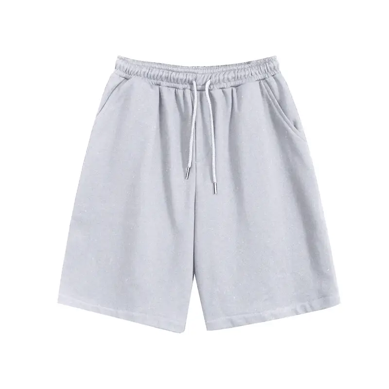 Men Summer Thin Light Grey Loose Fit Shorts Large - Image 5