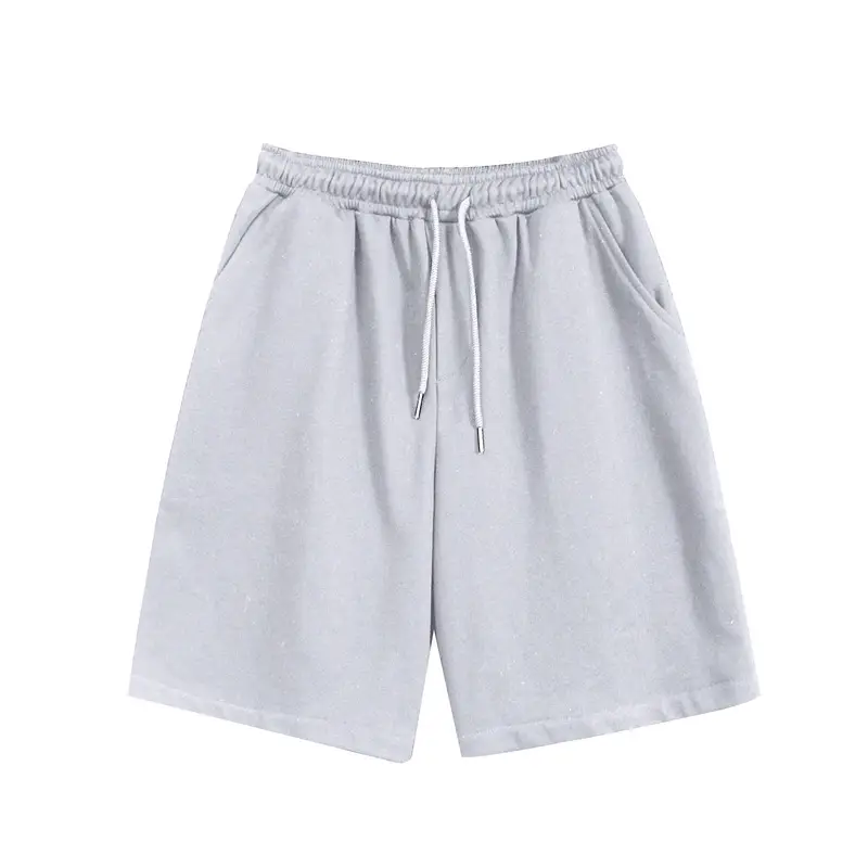 Men Summer Thin Light Grey Loose Fit Shorts Large - Image 2