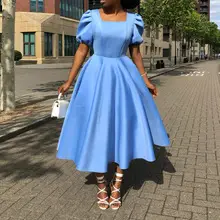Black Hip Tightening Short Sleeve Dress for Women — feature 27
