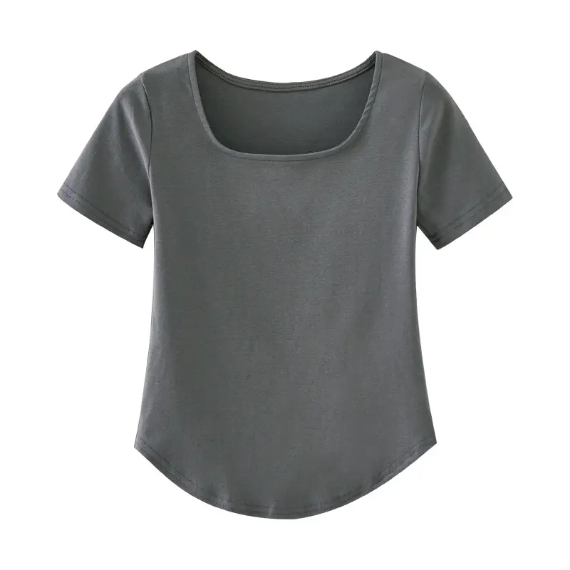 Women Asymmetrical Curved Slim Fit T-Shirt Summer 2025 - Image 9