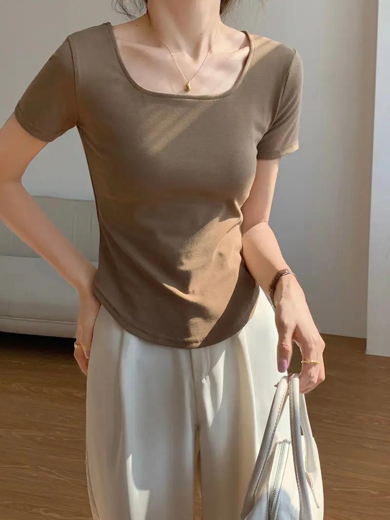 Women Asymmetrical Curved Slim Fit T-Shirt Summer 2025 — feature 10