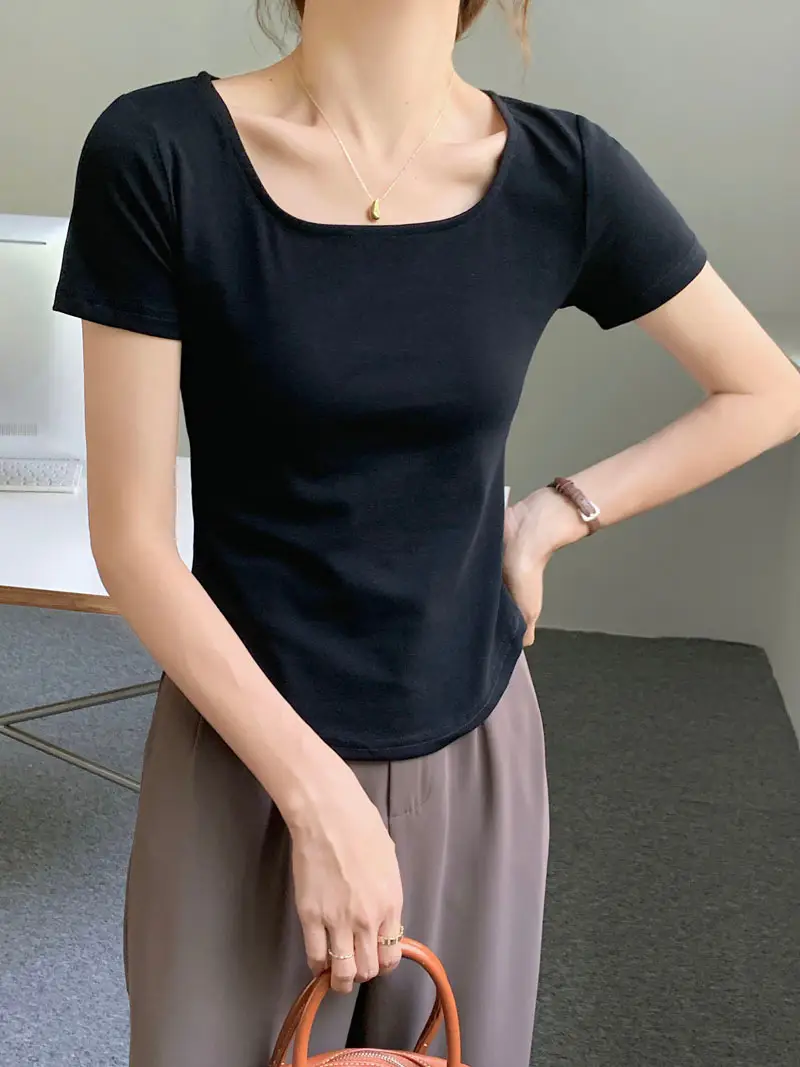 Women Asymmetrical Curved Slim Fit T-Shirt Summer 2025 — feature 16
