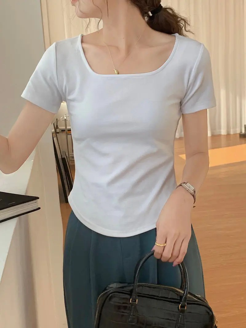 Women Asymmetrical Curved Slim Fit T-Shirt Summer 2025 — feature 19