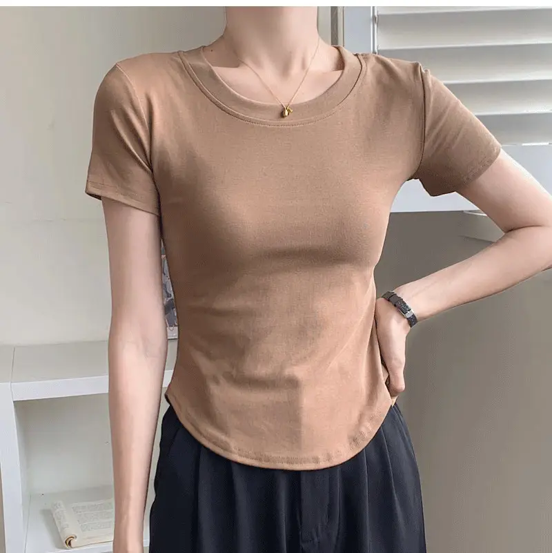 Women Asymmetrical Curved Slim Fit T-Shirt Summer 2025 — feature 22