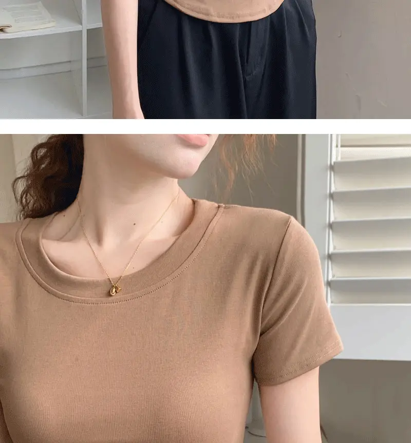 Women Asymmetrical Curved Slim Fit T-Shirt Summer 2025 — feature 24