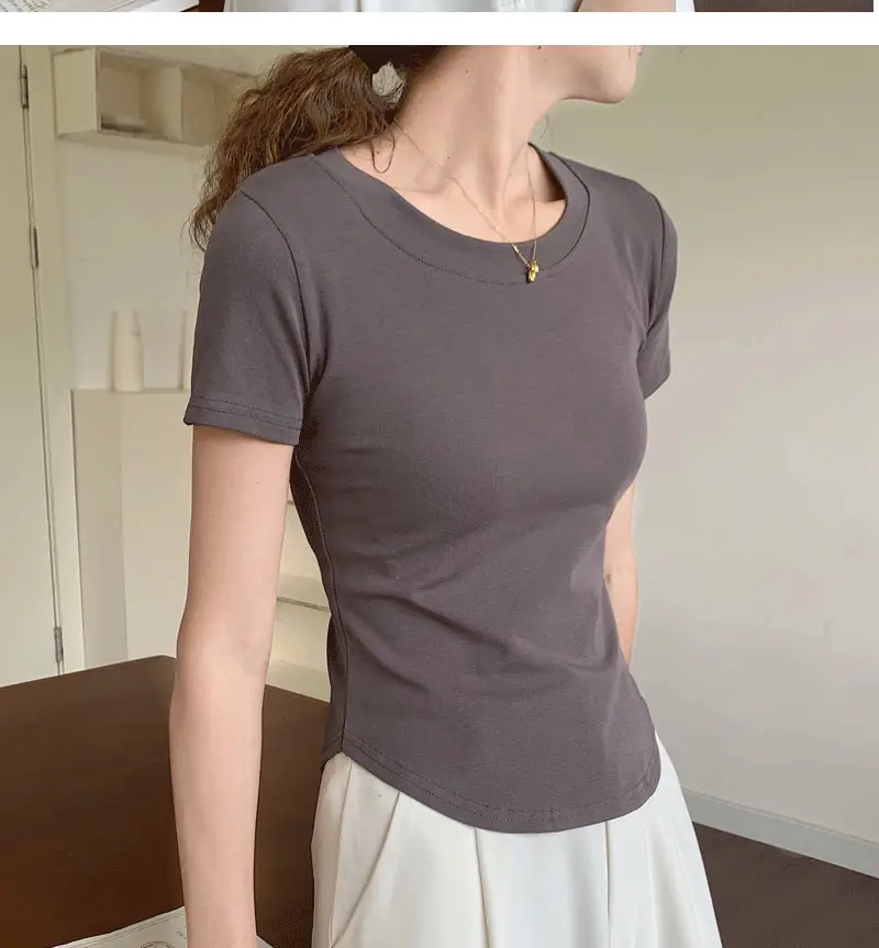 Women Asymmetrical Curved Slim Fit T-Shirt Summer 2025 — feature 28