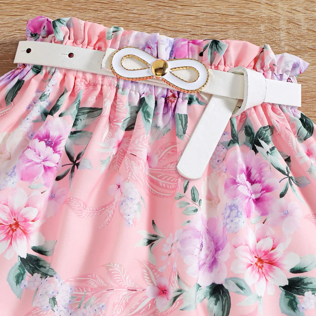 Korean Style Girl's Cotton Floral Skirt Set
