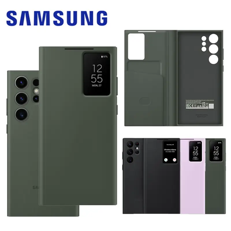 Samsung S23 Ultra Leather Protective Case with Smart View - Image 15
