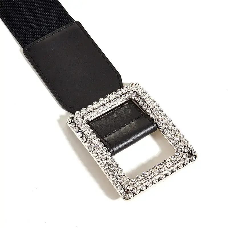 Black Rhinestone Waist Belt for Women - Image 4