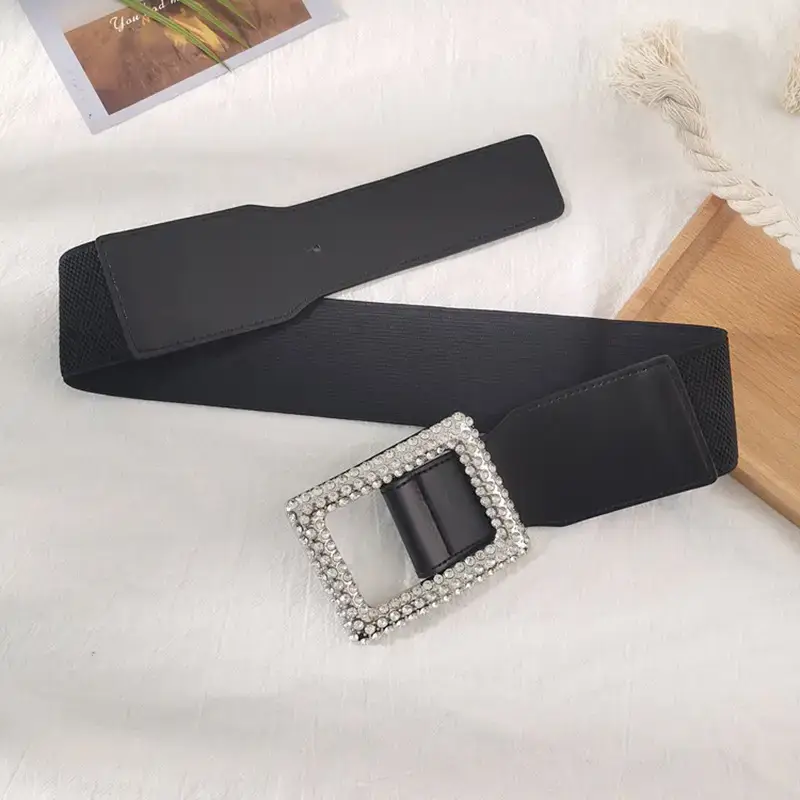 Black Rhinestone Waist Belt for Women - Image 5