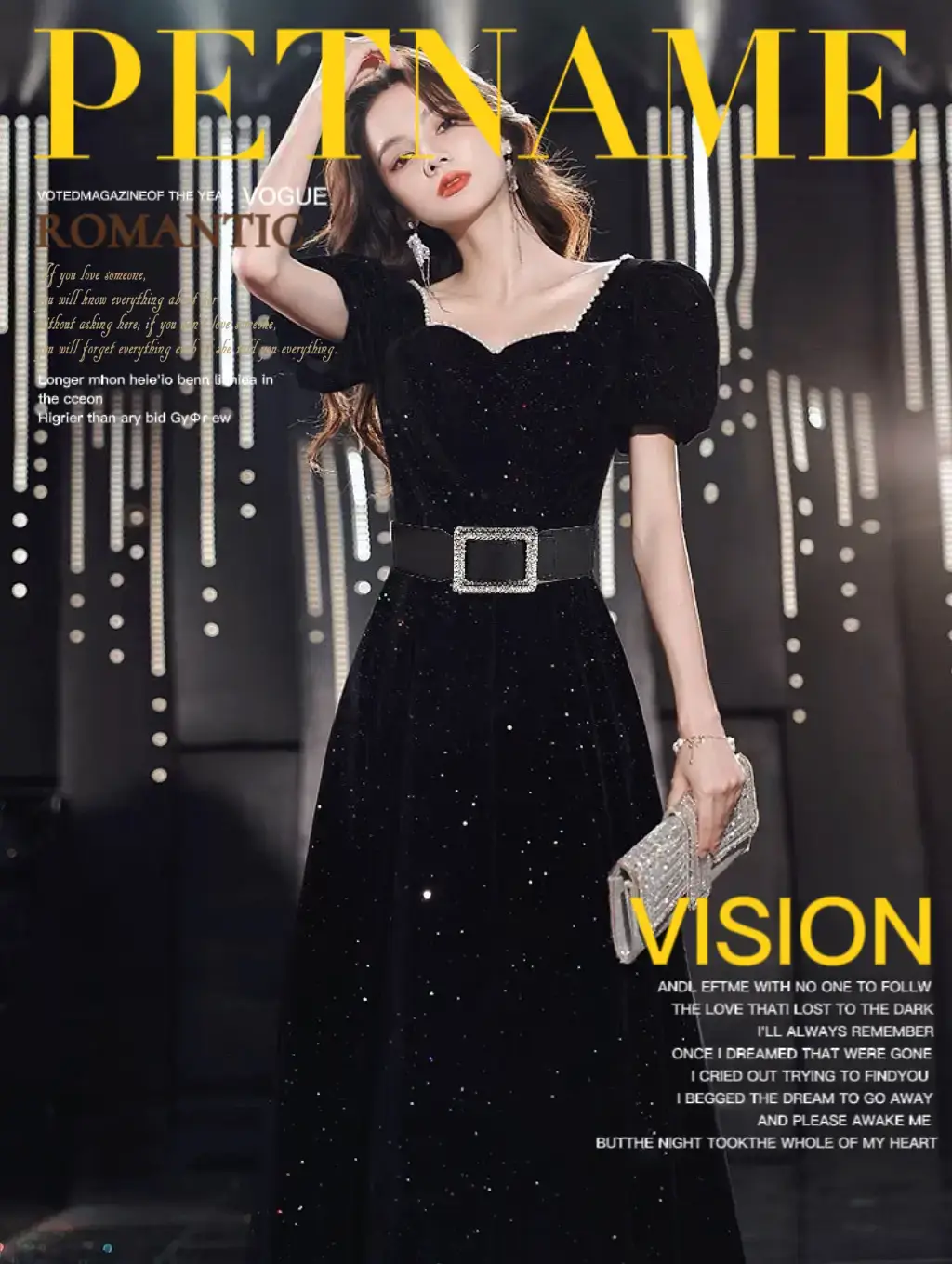 Black Rhinestone Waist Belt for Women β feature 2