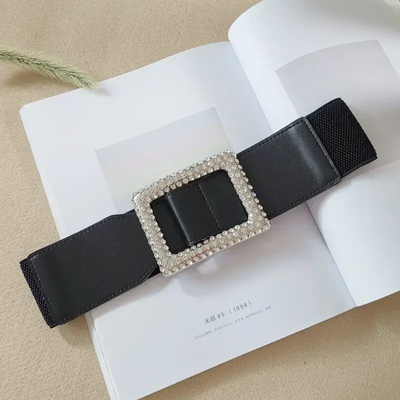 Black Rhinestone Waist Belt for Women β feature 5