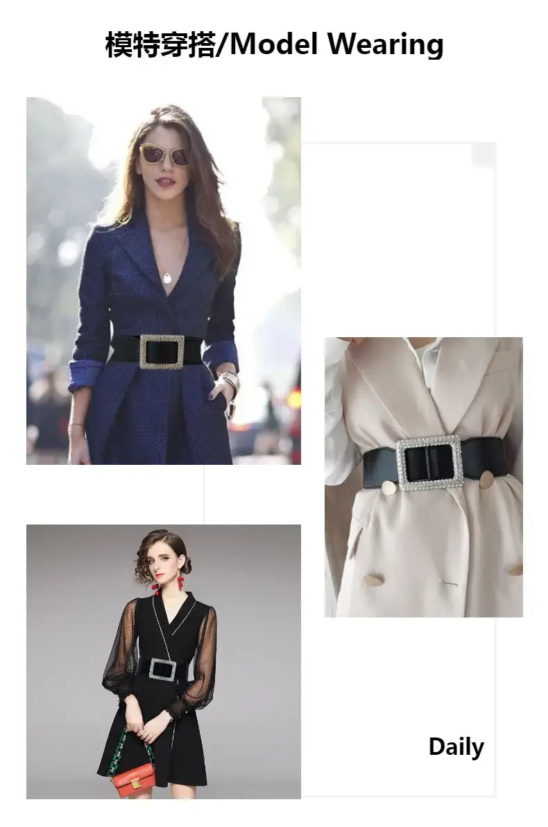 Black Rhinestone Waist Belt for Women β feature 8