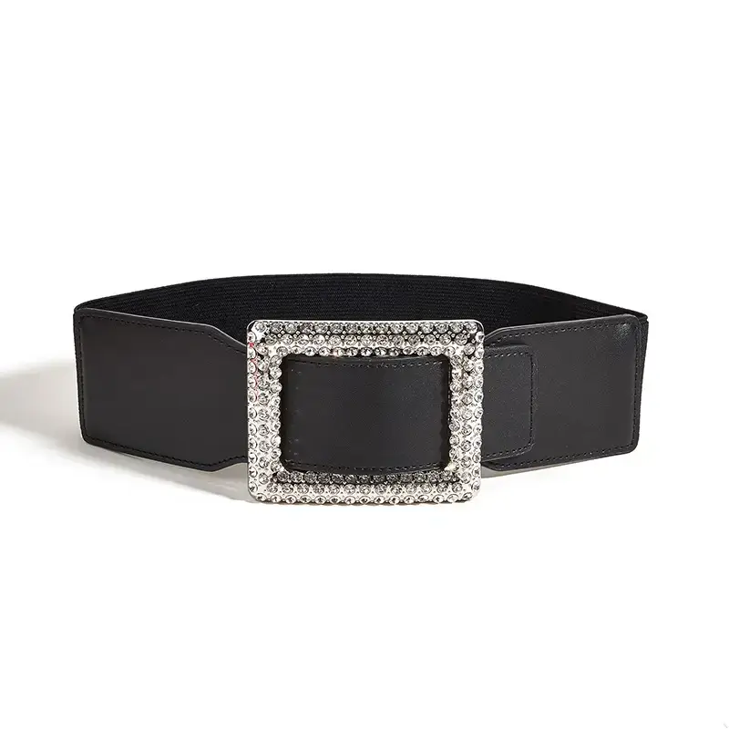 Black Rhinestone Waist Belt for Women