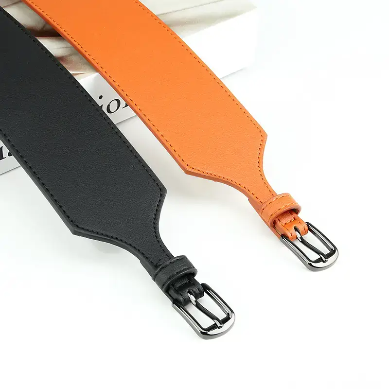 Black Leather Belt for Men Women Waist Decoration