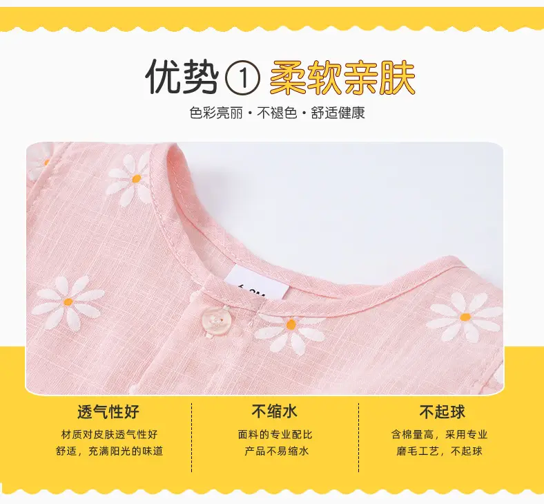 Pink Daisy Print Princess Dress for Girls — feature 4