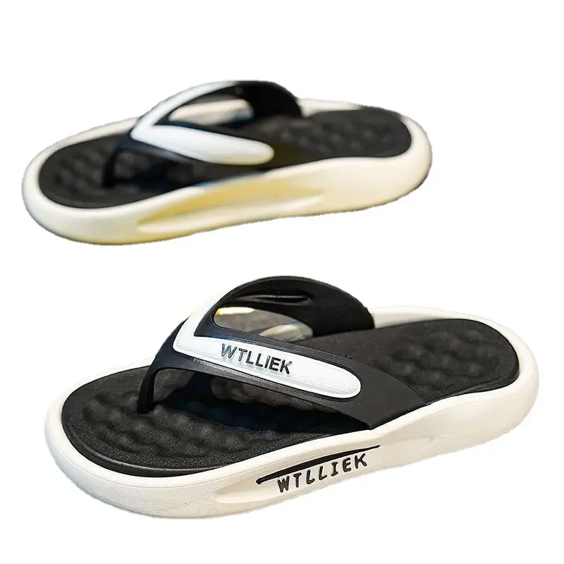 Men's Brown Step-On Flip Flops Summer Wear