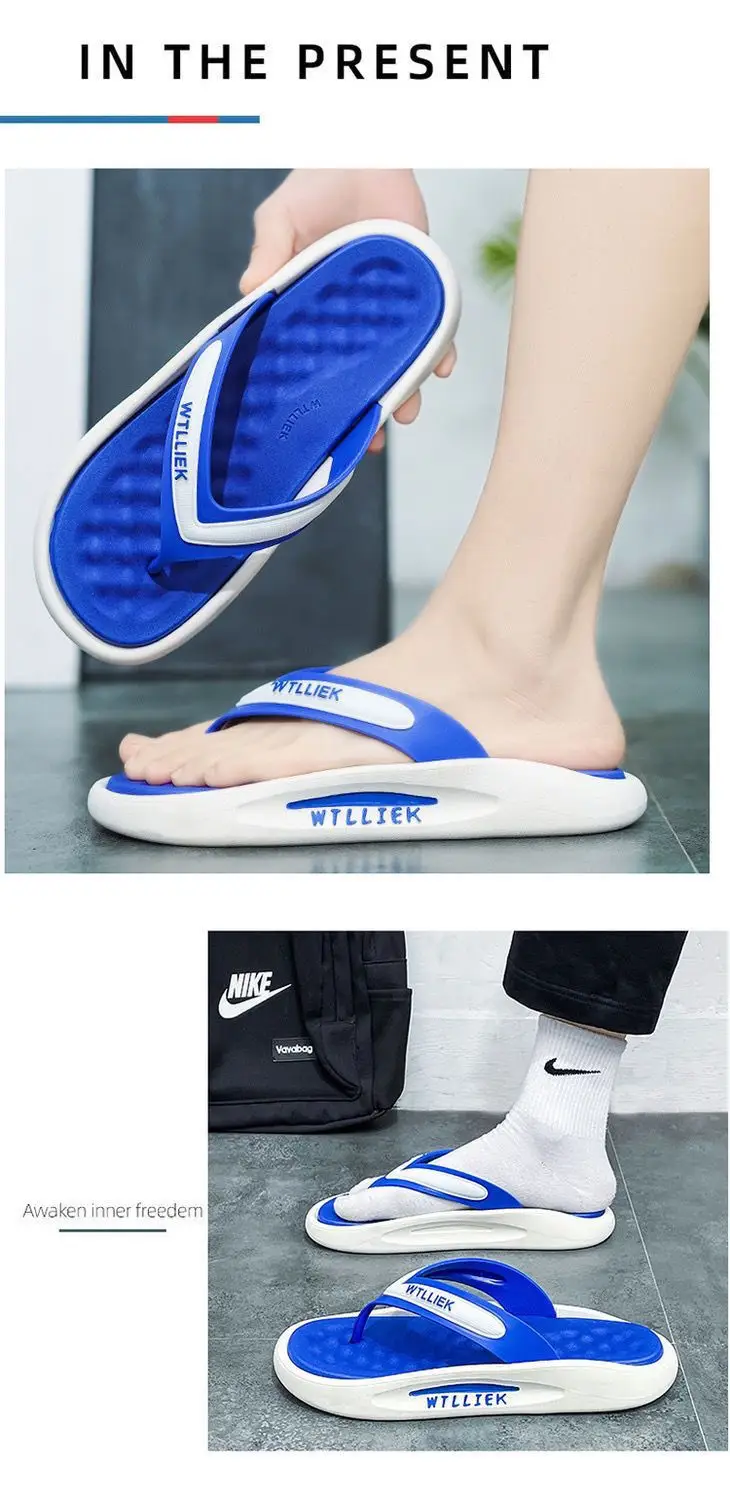 Men's Brown Step-On Flip Flops Summer Wear — feature 6