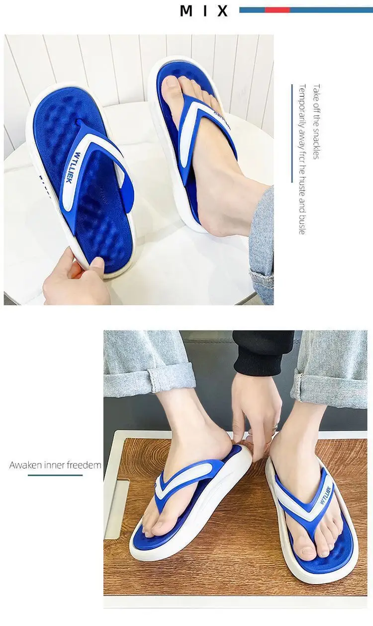 Men's Brown Step-On Flip Flops Summer Wear — feature 7