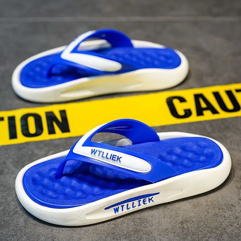 Men's Brown Step-On Flip Flops Summer Wear