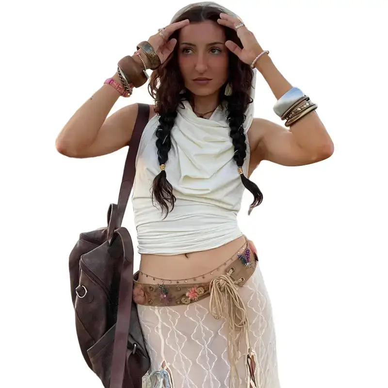 Women's Sexy Backless Vest with Hood for Summer 2023