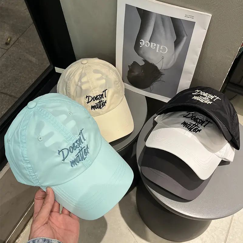 Women Korean Style Mint Green Embroidered Baseball Cap