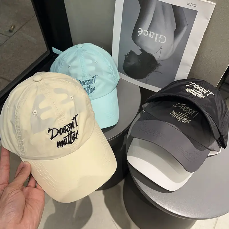 Women Korean Style Mint Green Embroidered Baseball Cap