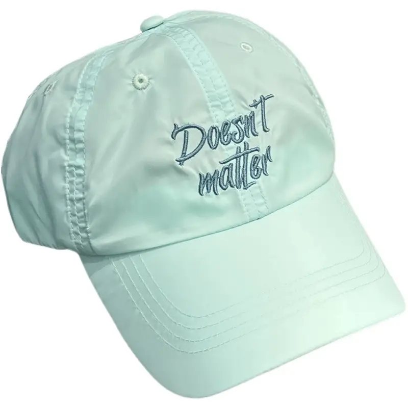 Women Korean Style Mint Green Embroidered Baseball Cap