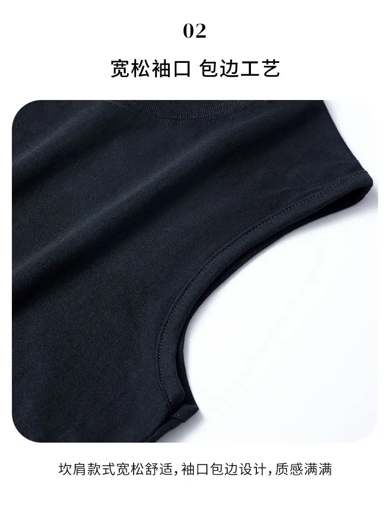 Men's Heavy Cotton Waistcoat Vest Black White — feature 11